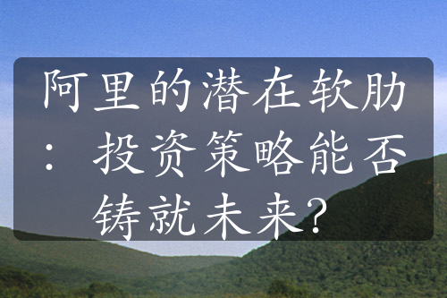阿里的潛在軟肋：投資策略能否鑄就未來？