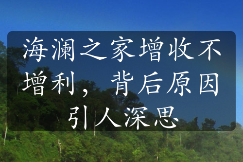 海瀾之家增收不增利，背后原因引人深思