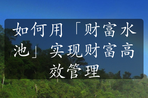 如何用「財(cái)富水池」實(shí)現(xiàn)財(cái)富高效管理