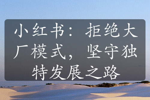小紅書(shū)：拒絕大廠模式，堅(jiān)守獨(dú)特發(fā)展之路