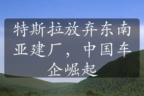 特斯拉放棄東南亞建廠，中國(guó)車企崛起
