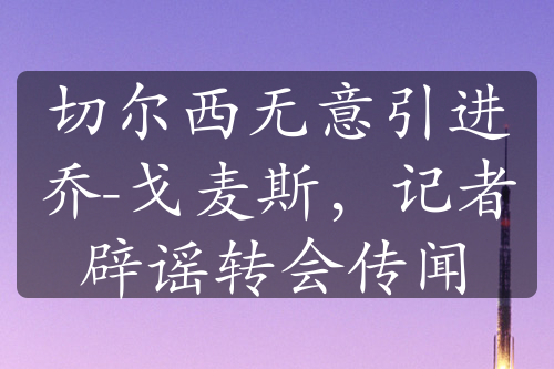 切爾西無意引進喬-戈麥斯，記者辟謠轉會傳聞