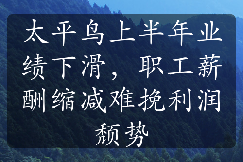 太平鳥上半年業(yè)績下滑，職工薪酬縮減難挽利潤頹勢