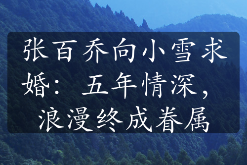 張百喬向小雪求婚：五年情深，浪漫終成眷屬