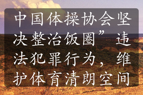 中國(guó)體操協(xié)會(huì)堅(jiān)決整治飯圈”違法犯罪行為，維護(hù)體育清朗空間