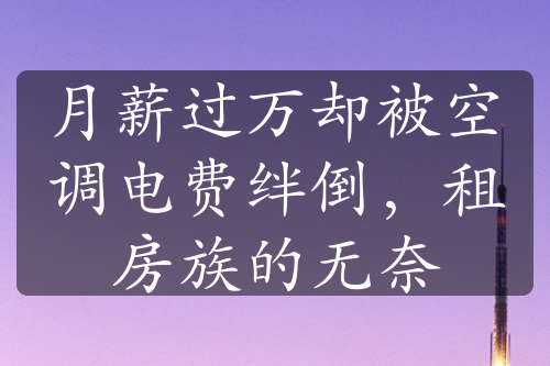 月薪過萬卻被空調(diào)電費絆倒，租房族的無奈