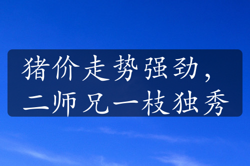 豬價(jià)走勢強(qiáng)勁，二師兄一枝獨(dú)秀